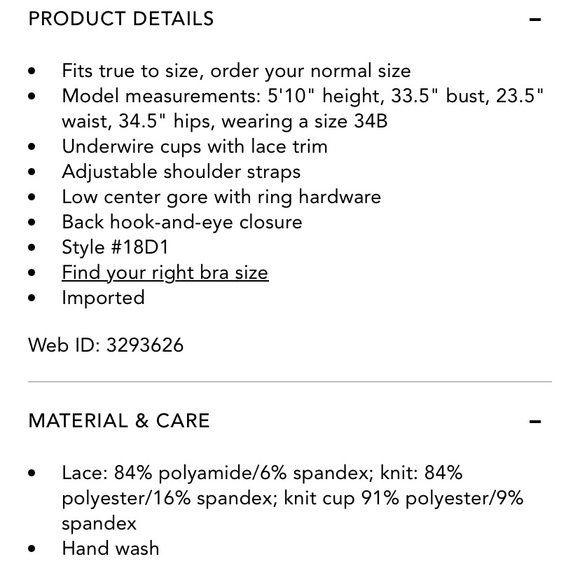 Chantelle Erika Lace Plunge Lightweight Bra NWT - Picture 9 of 9